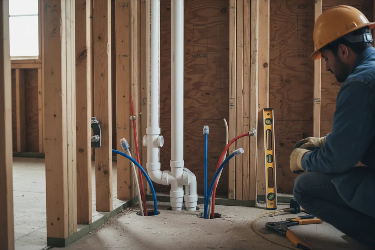Drain and supply rough-in during Drain Cleaning in Arnold